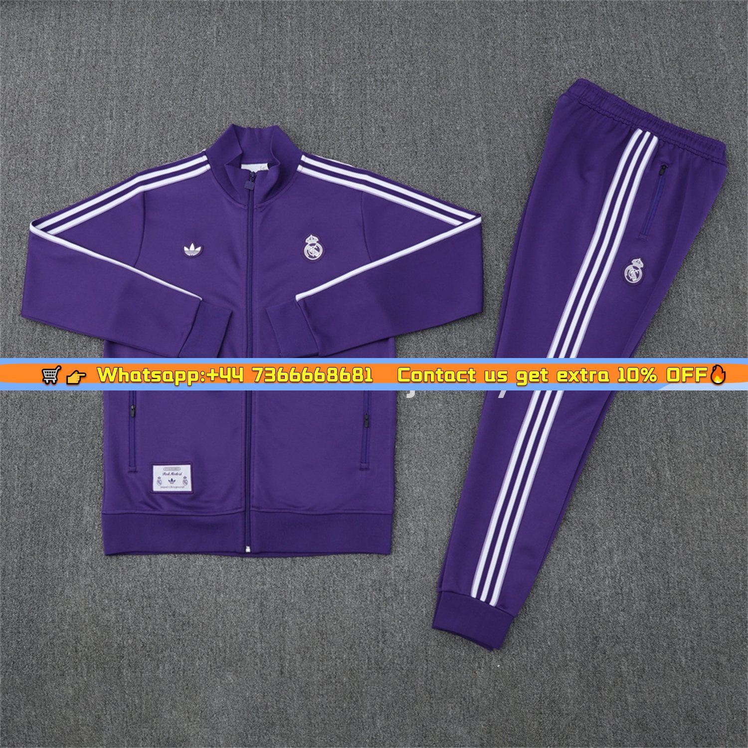 Real Madrid 25-26 Purple Terrace Icon Jacket Training Tracksuit - Purple Jackets & Pants