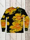 Unisex Floral Painting Art Print Round Neck Short Sleeve T-Shirt