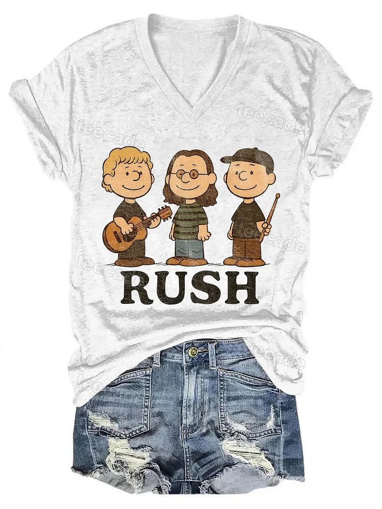 Teecade Teecade RUSH Band V-neck T-shirt