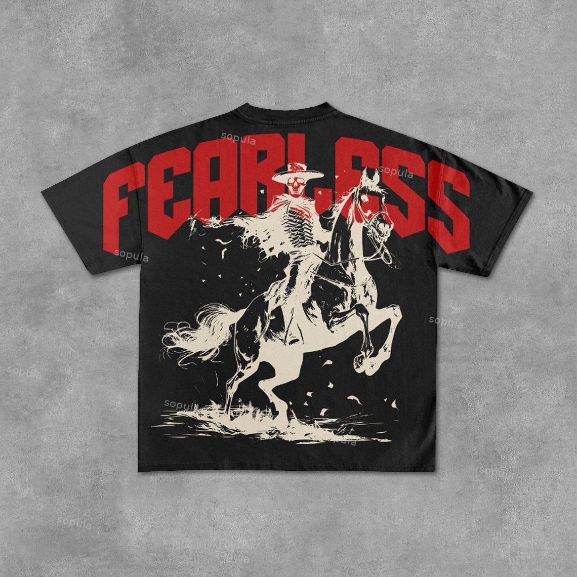 Sopula Fearless Ghost Rider Art Graphic Cotton T-Shirt