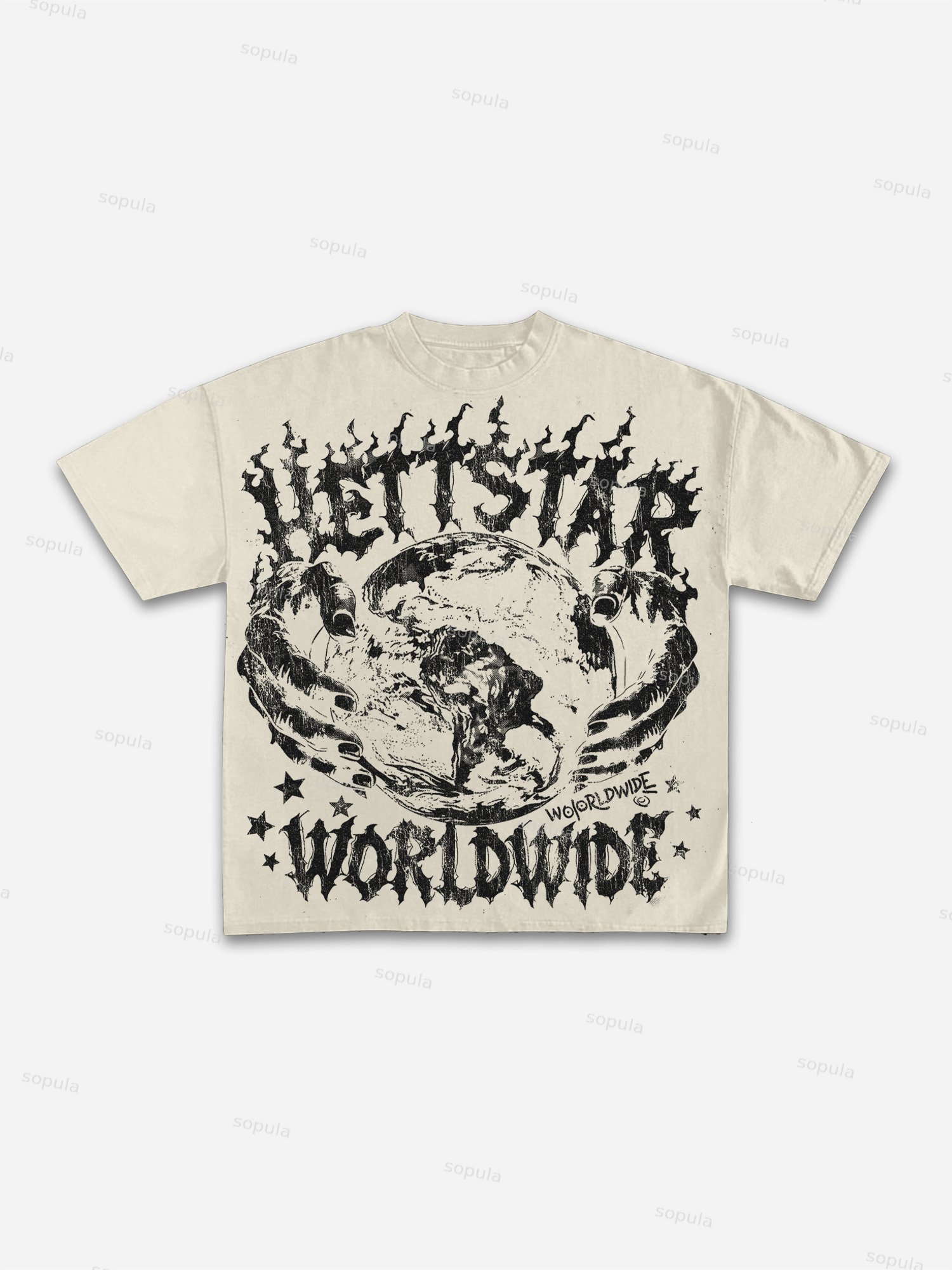 Retro Worldwide Graphic Cotton T-shirt