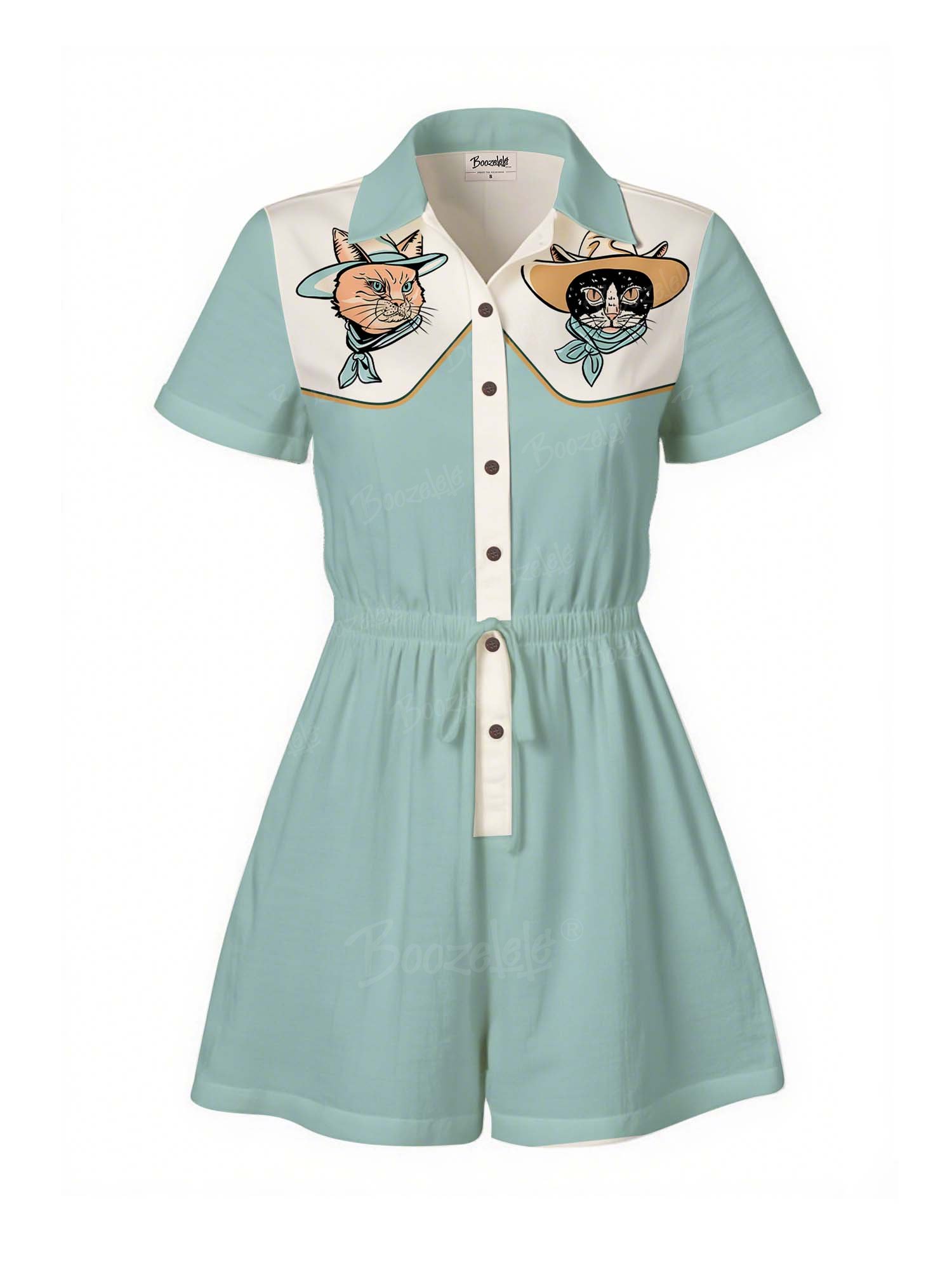 Cowboy Cat - 100% Cotton Pocket Jumpsuit