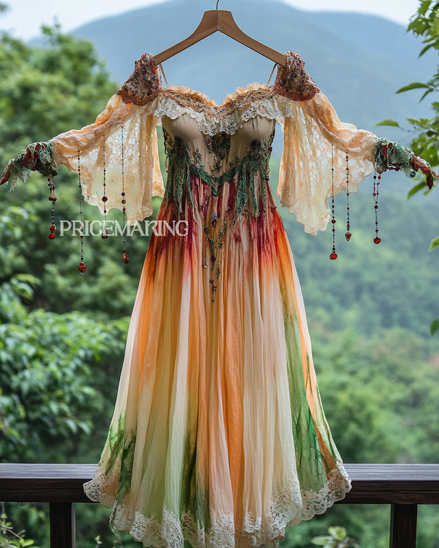 Summer Holiday Ruffle Lace Contrast Dress c84b