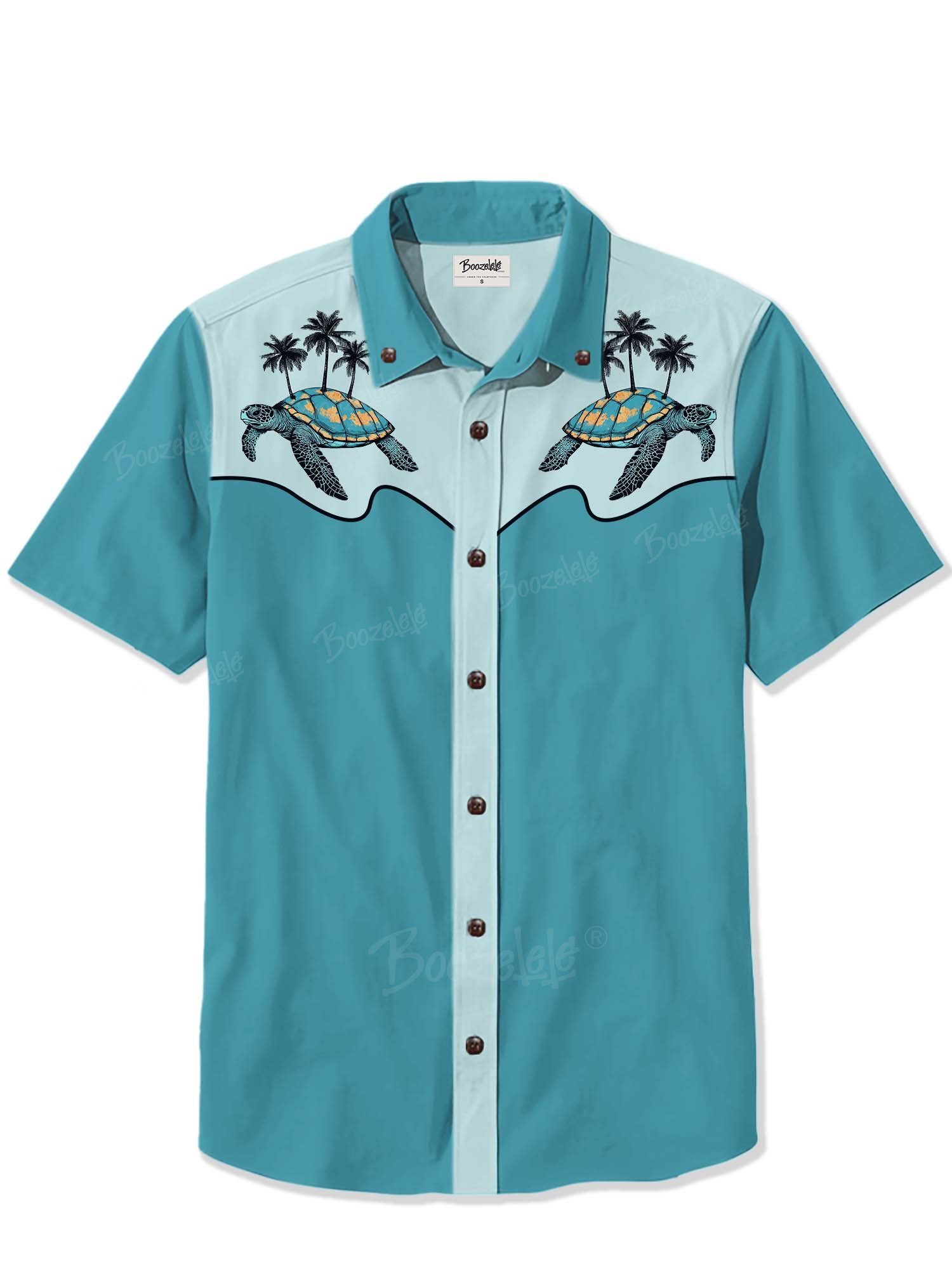 Turtle And Palmtrees - 100% Cotton Shirt
