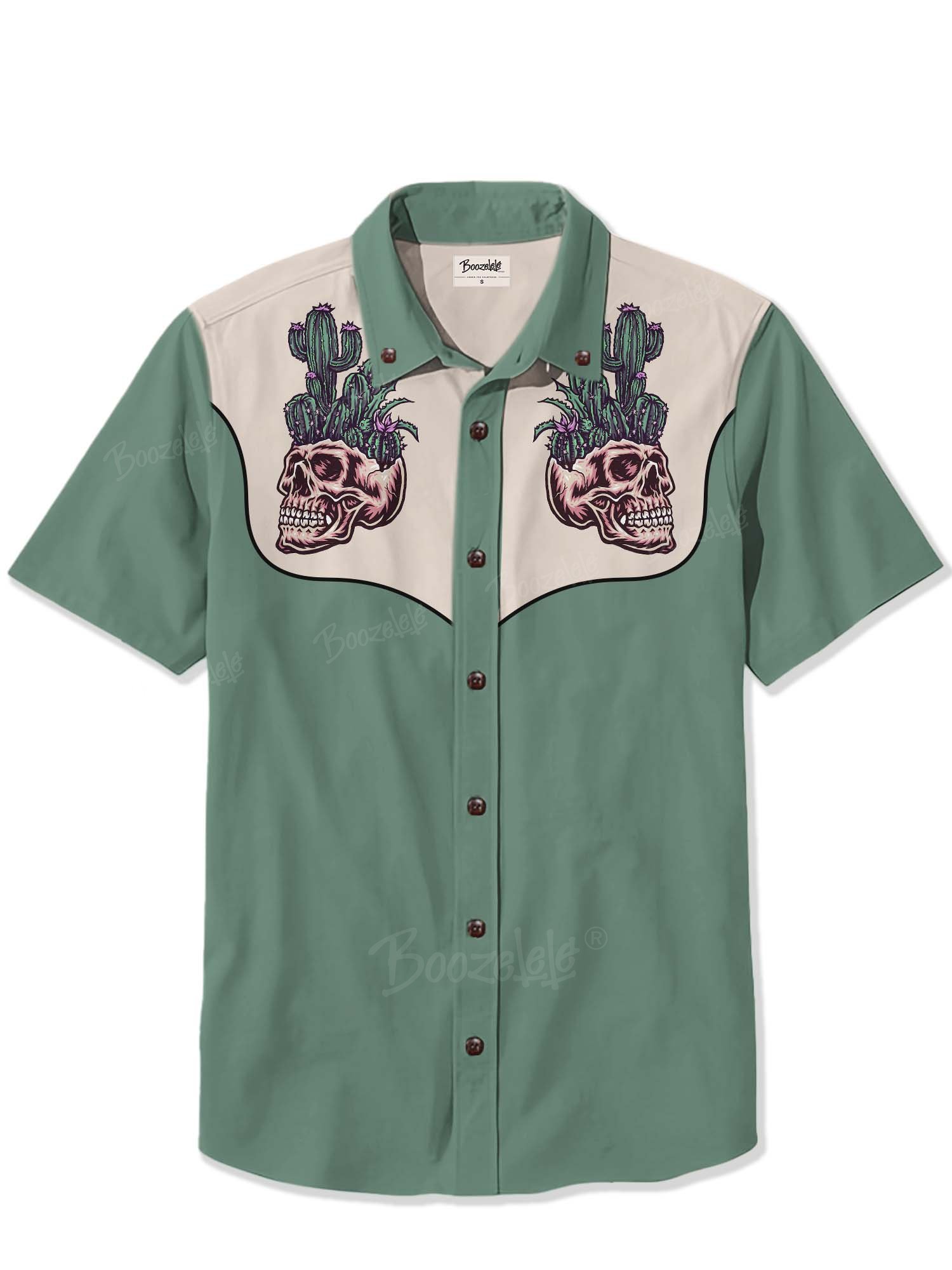 Western Cactus On Skull - 100% Cotton Shirt