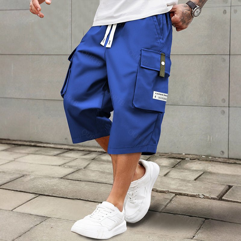 Relaxed knee length cargo shorts