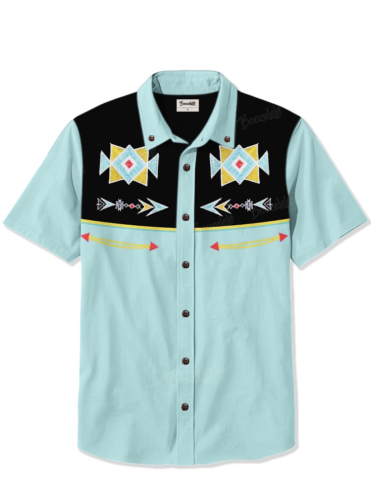 Classic Aztec Cowboy - 100% Cotton Shirt