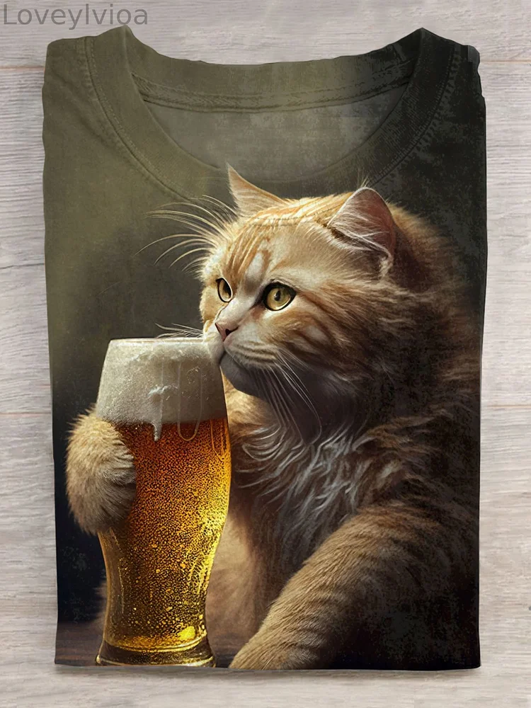 Cute Funny Cat Art Print T-shirt