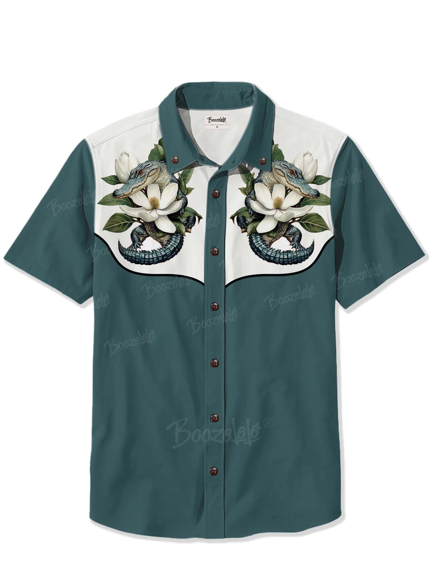 Crocodile And Magnolia - 100% Cotton Shirt
