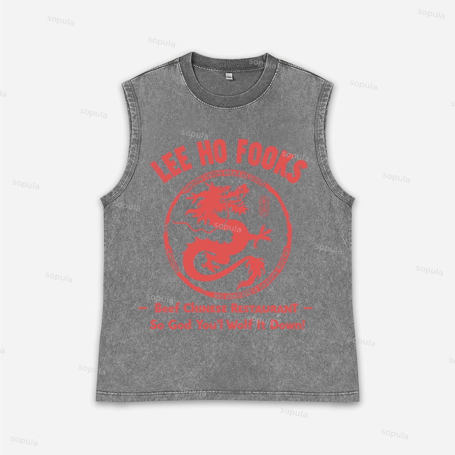 Chinese Restaurant Acid Washed Tank Top