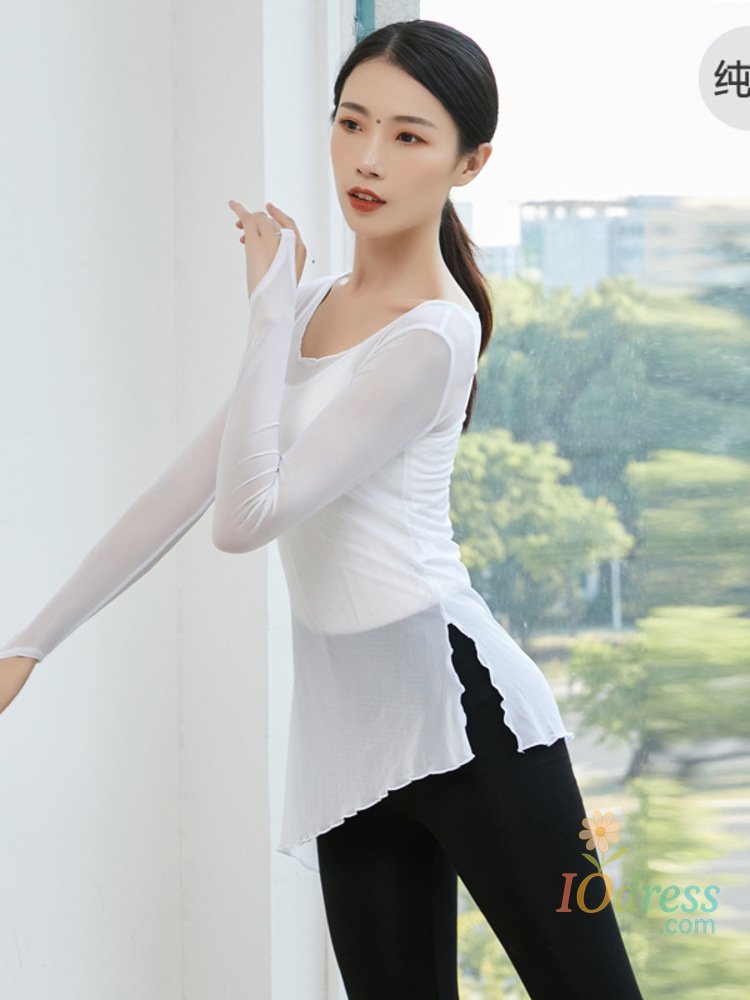 IO Dress Mesh Modern Dance Jazz Costume Tops Party Night Belly Latin Wear Woman Long Sleeves Street Birthday T-shirt Luxury Gala 20234