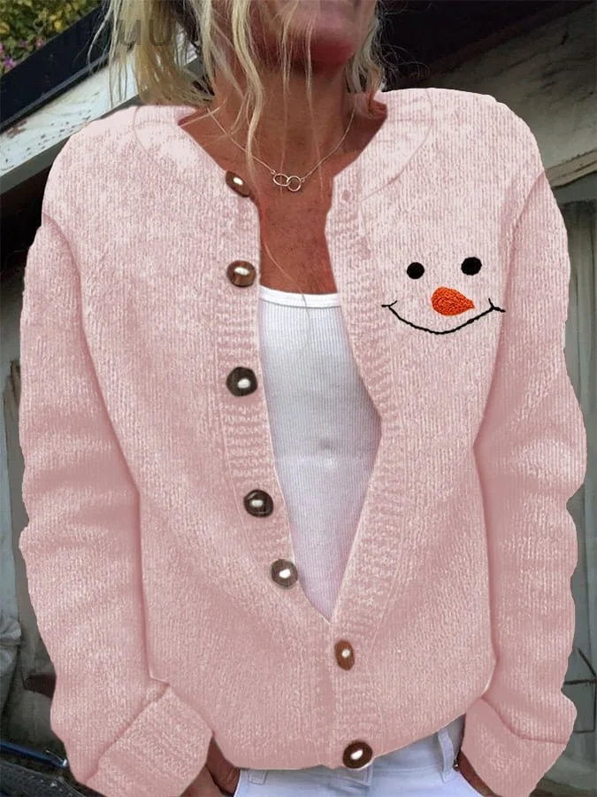 Women's Christmas Printed Sweater Cardigan