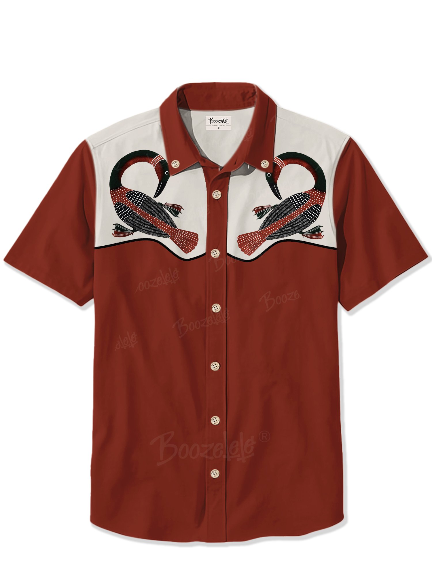 Elegant Red Retro Goose- 100% Cotton Dress