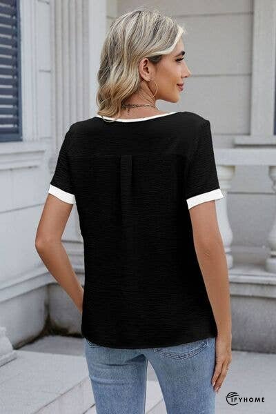 Cutout Round Neck Short Sleeve Top | IFYHOME