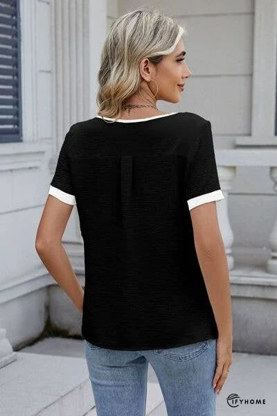 Cutout Round Neck Short Sleeve Top | IFYHOME
