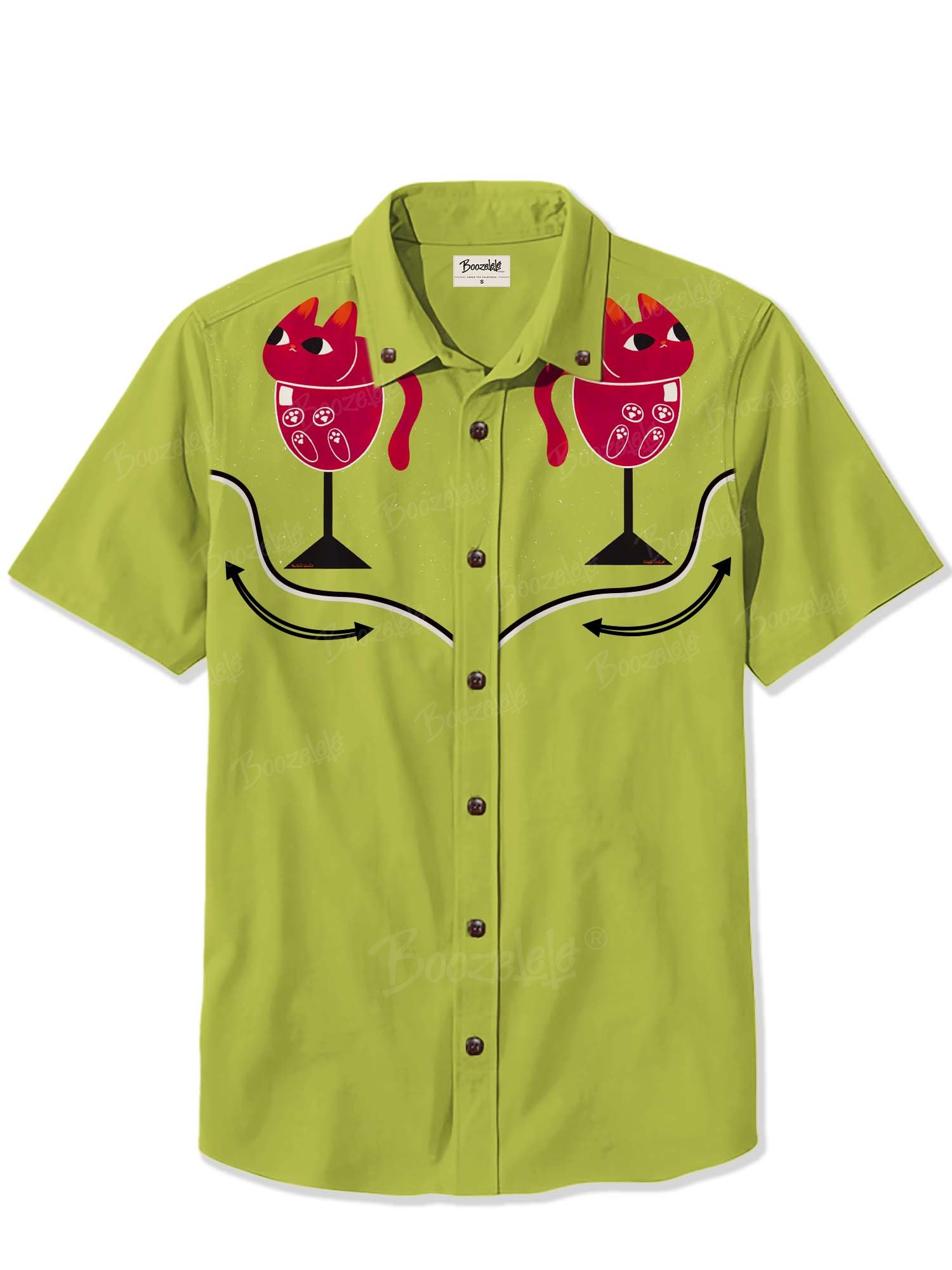 【Carrie Cantwell X Boozelele】Catbernet The Cat In The Glass - 100% Cotton Shirt