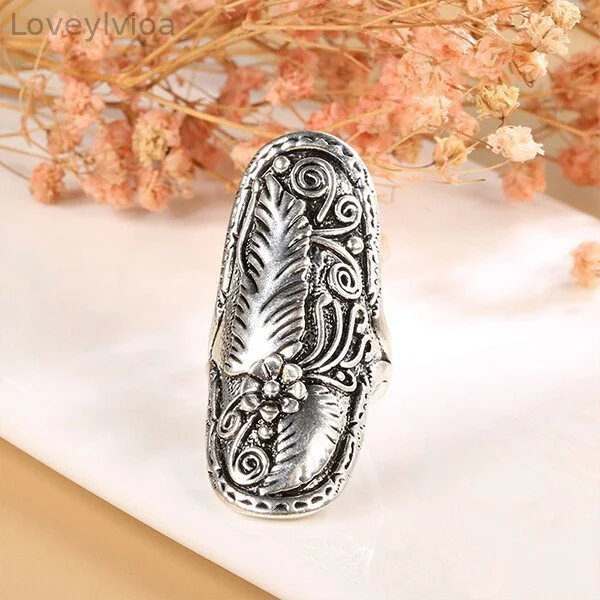 Vintage Feather Totem Silver Ring