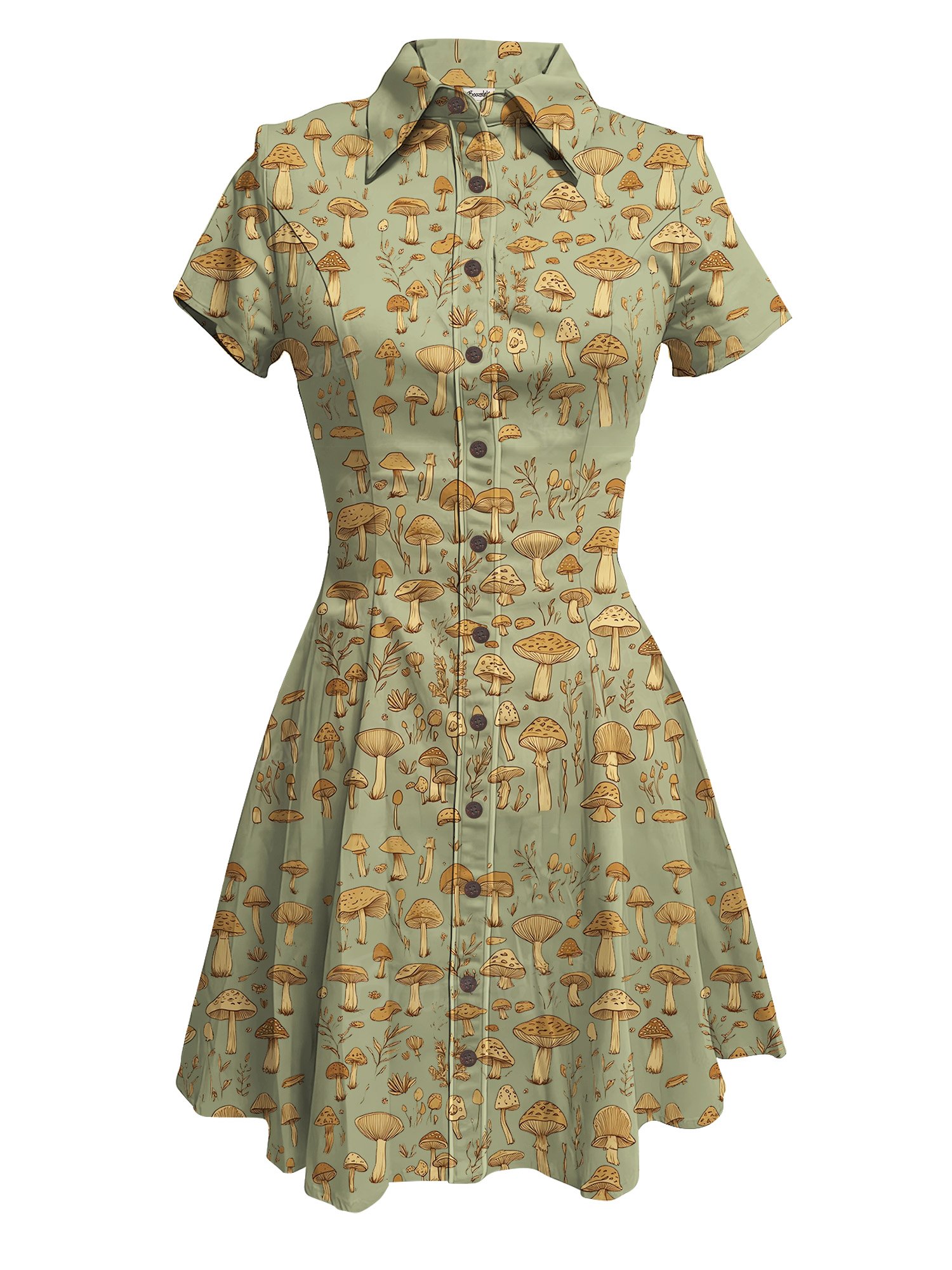Retro Mushroom Party - 100% Cotton Dress