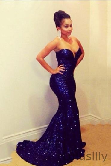 Gorgeous Sweetheart Sequins Mermaid Long Prom Dress - lulusllly