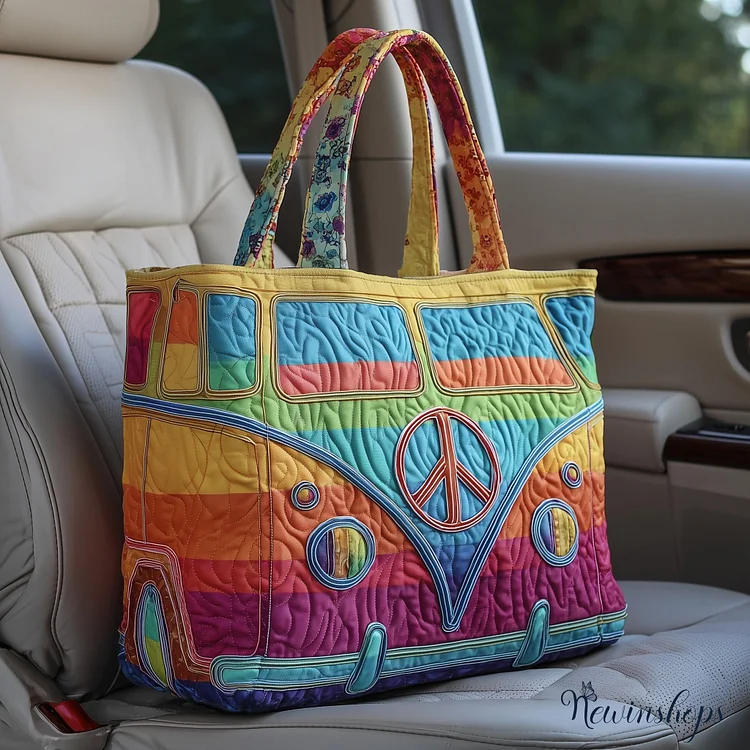 Hippie Van Quilted Tote Bag GFTOTP10754