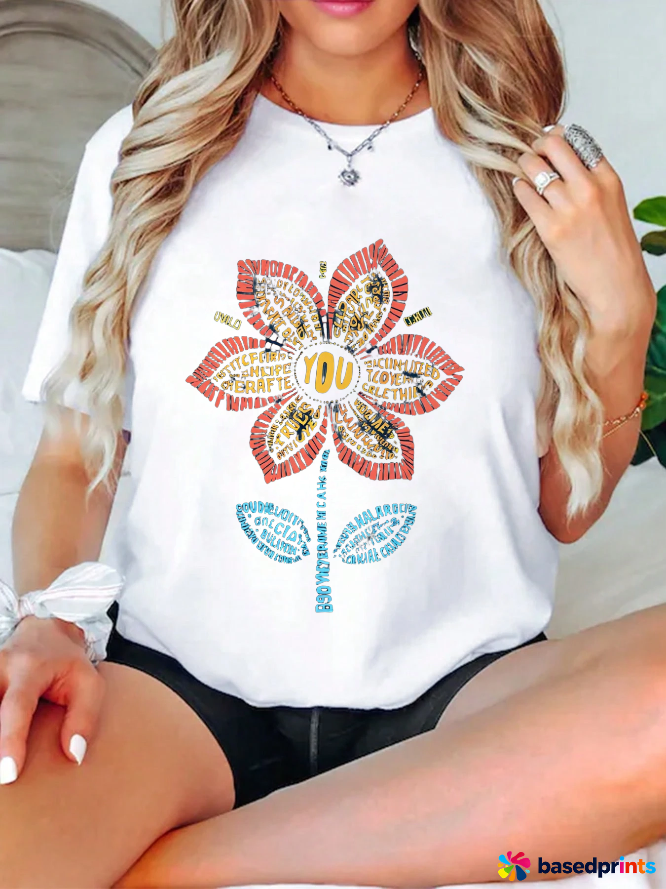 White Butterfly T-Shirt Women's Casual Short Sleeve Tops