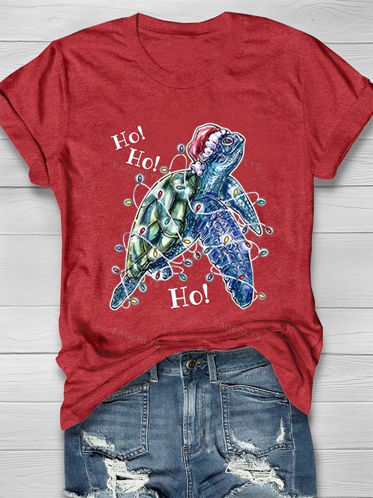 Eagerlys Ho Ho Ho Christmas Sea Turtle T-Shirt Eagerlys