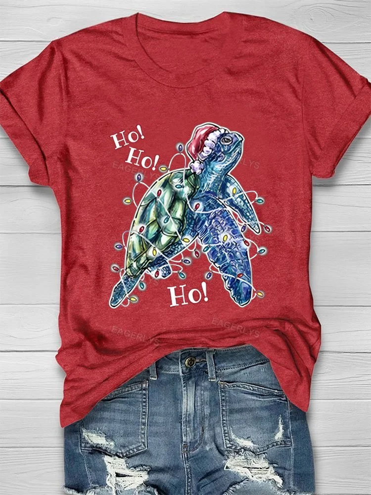 Eagerlys Ho Ho Ho Christmas Sea Turtle T-Shirt Eagerlys