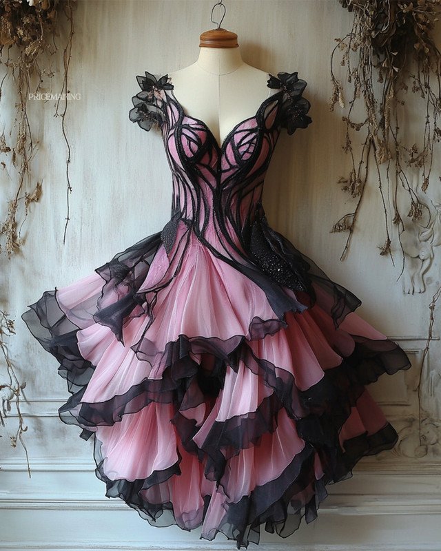 Summer fashion irregular multi-layered design dress e2eb