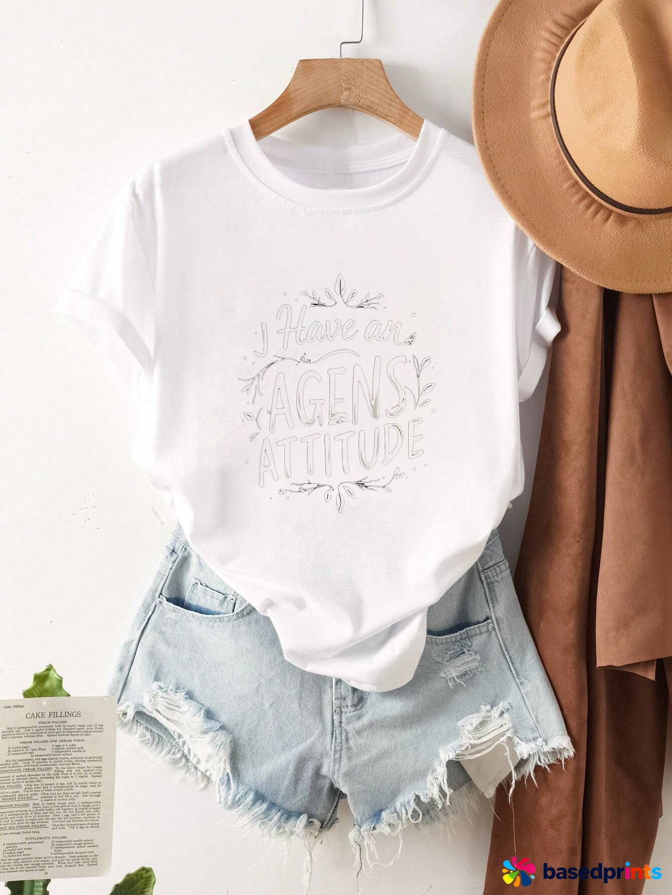 White I Have an Agense Attitude T-Shirt