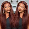 Glueless Brown Kinky straight 200% density glueless brazilian wigs