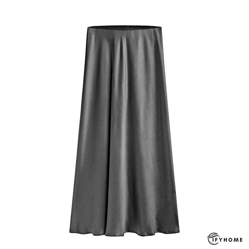 Elegant High-Waisted Satin Midi Skirt | IFYHOME