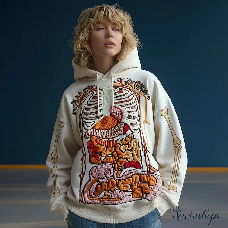 Vintage Halloween Anatomy Art Hoodie