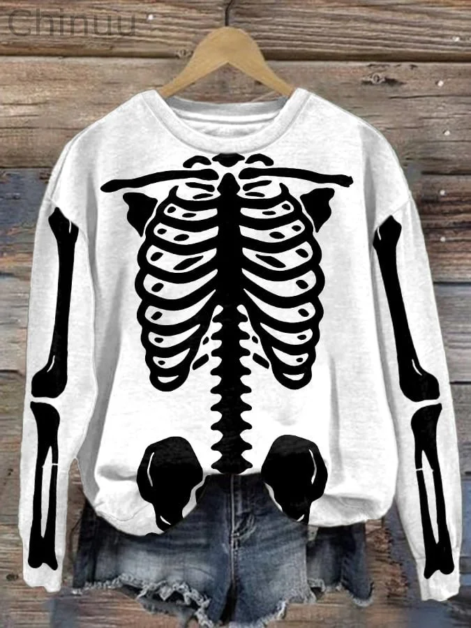 Women'S halloween Print Long Sleeve Sweatshirt 