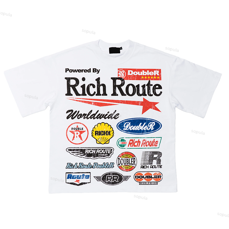 Powered By Rich Route Graphic Cotton T-shirt