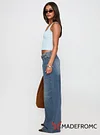 Paltrow Mid Rise Wide Leg Cargo Jeans Mid Blue Wash