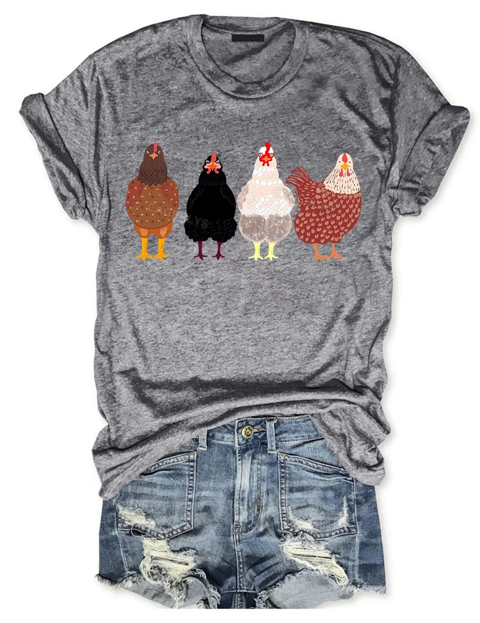 Eagerlys Funny Farmer Chicken T-Shirt Eagerlys
