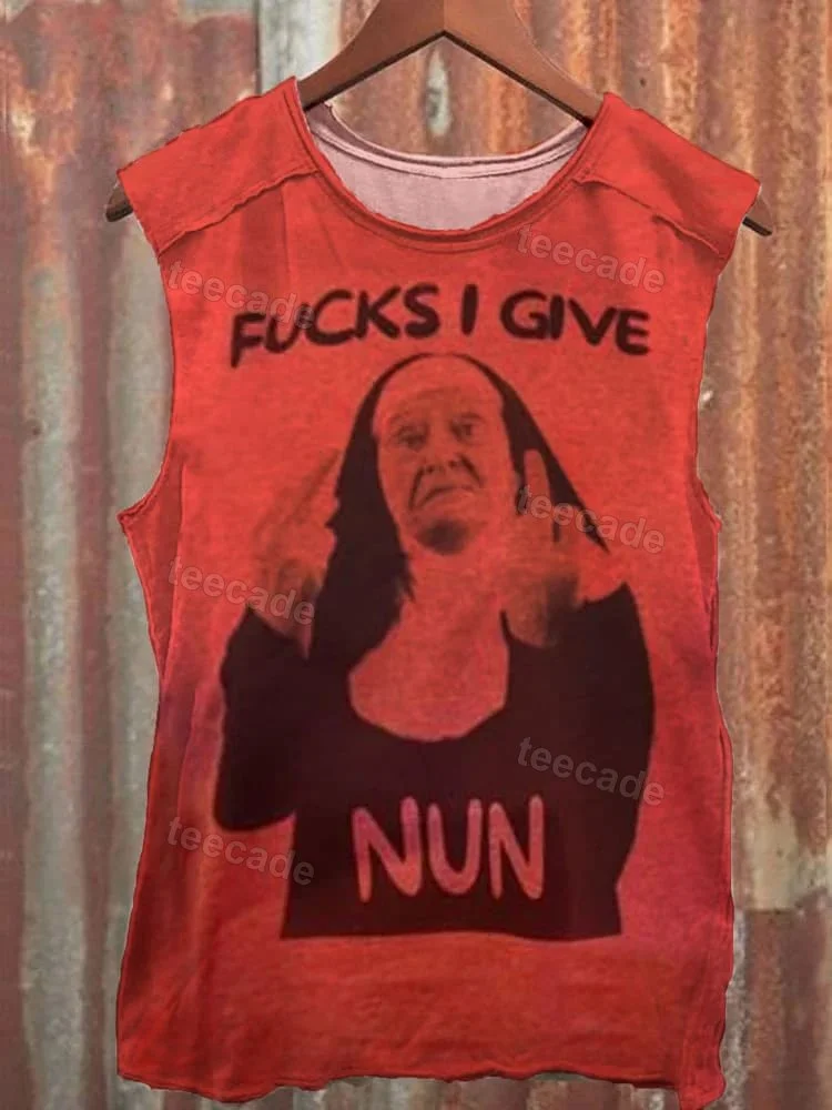 Teecade Teecade Fucks I Give Nun None Middle Finger Unisex Classic Tank Top