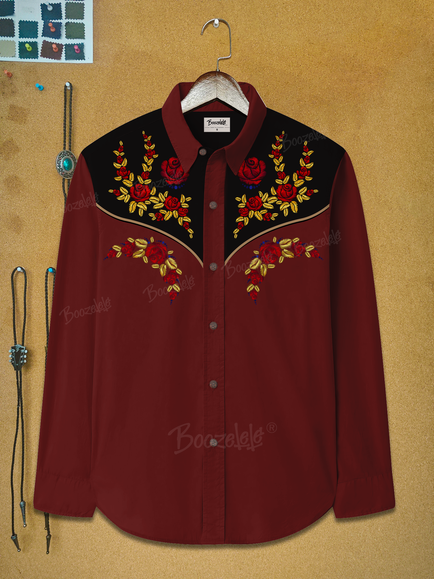 Retro Western Floral  - 100% Cotton Long Sleeves Shirt