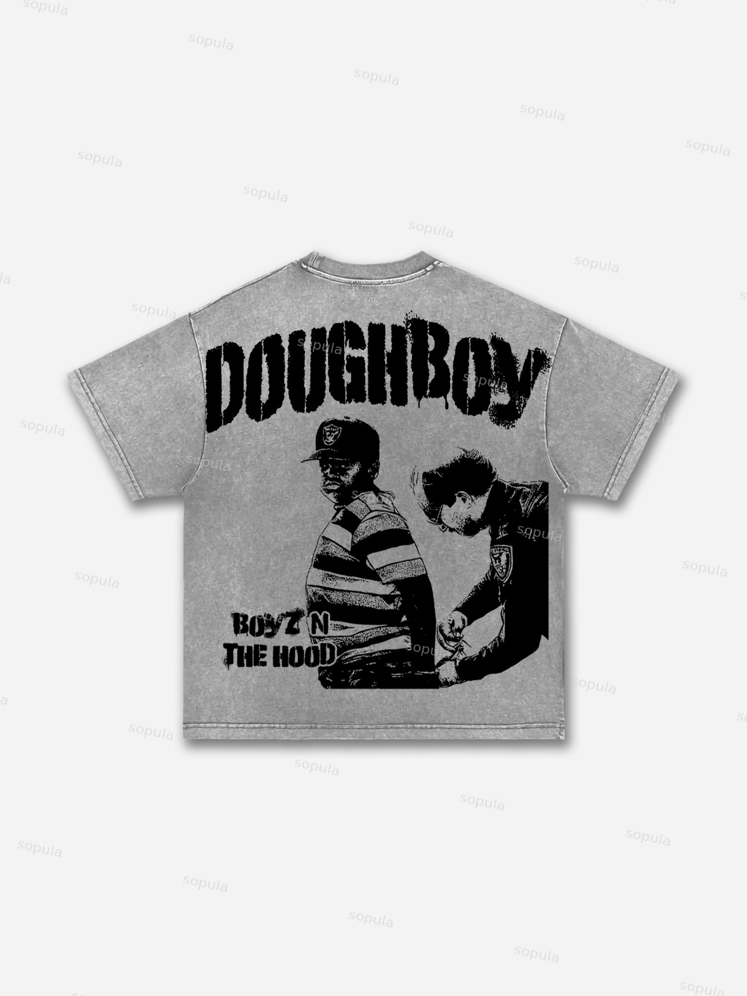 Men's Boyz N The Hood Vintage Aged Graphic Washed T-shirt