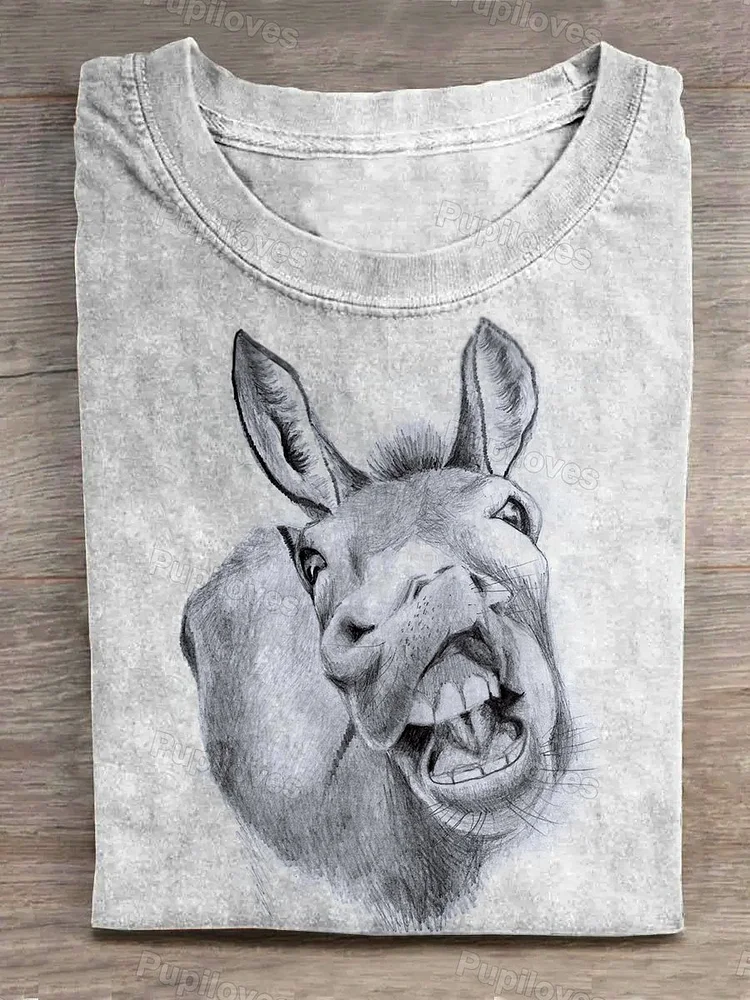 Pupiloves Pupiloves  Open-mouthed Donkey T-shirt