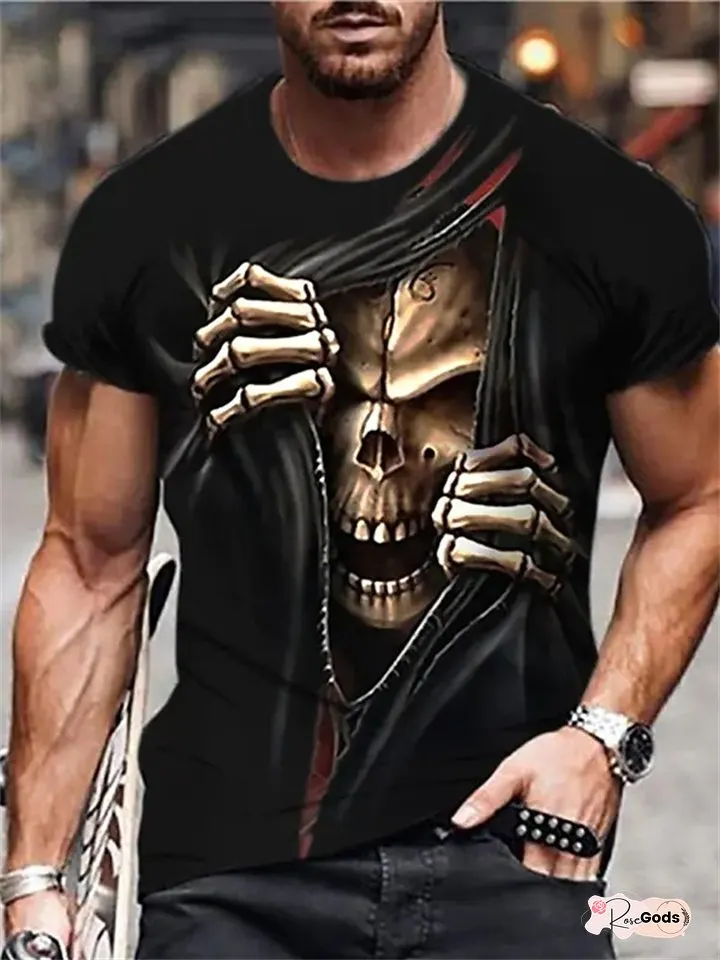 Mens Unisex shirt TeeFunnyShirts Skull Graphic Prints Crew neck custom print black blue