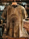 Unisex Vintage Abstract Line Tree Art Print Casual Loose T-Shirt