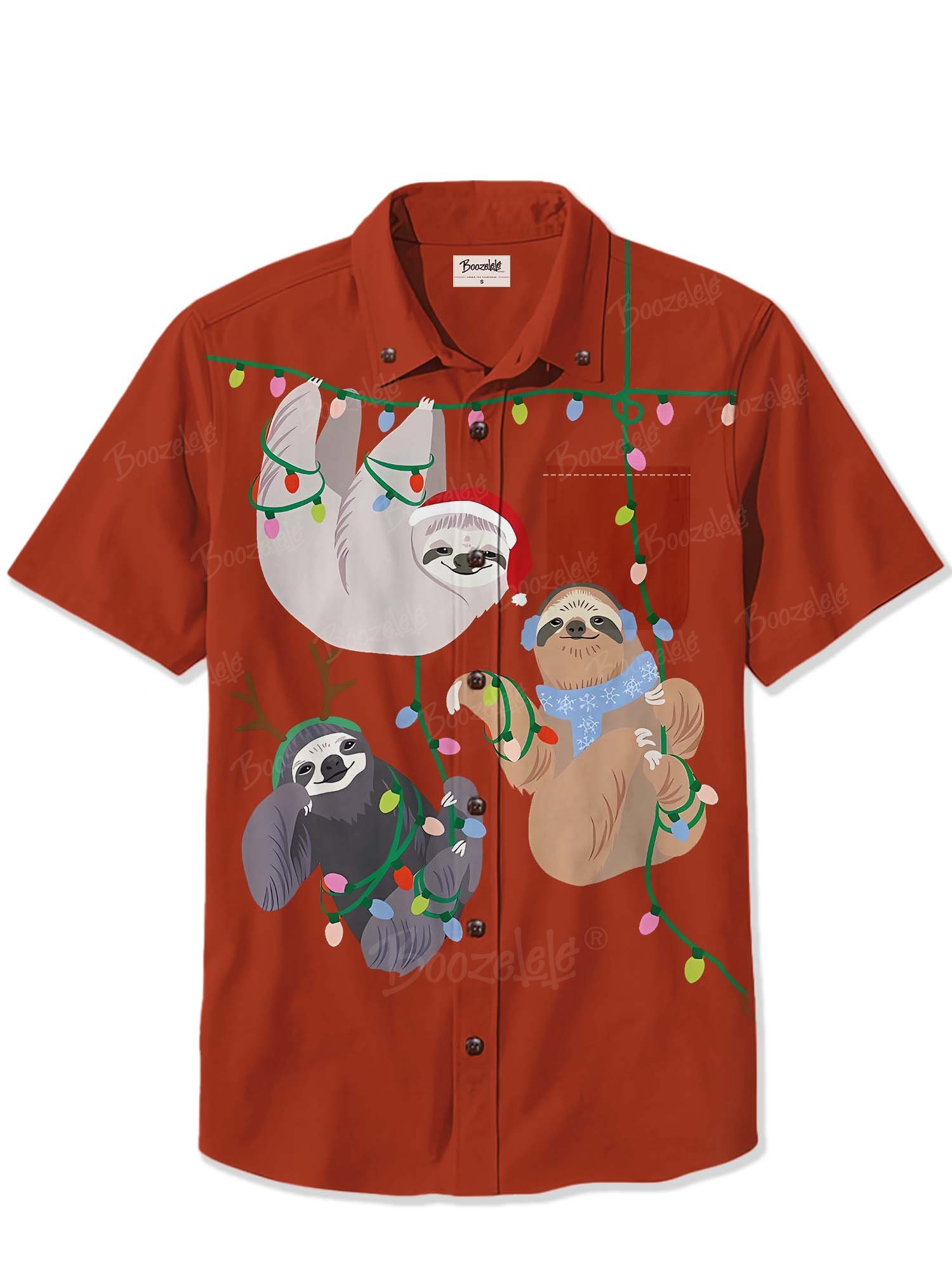 Christmas Tree Otter And Colored Lights - 100% Cotton Shirt