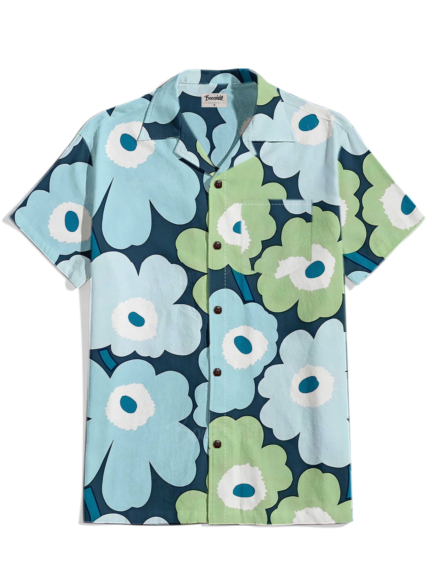 Color Matching Flowers - 100% Cotton Cuban Collar Shirt
