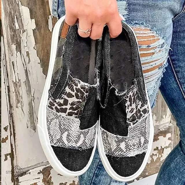 New Round Toe Casual Flat Heel Low Cut Multicolored Canvas Shoes  Stunahome.com