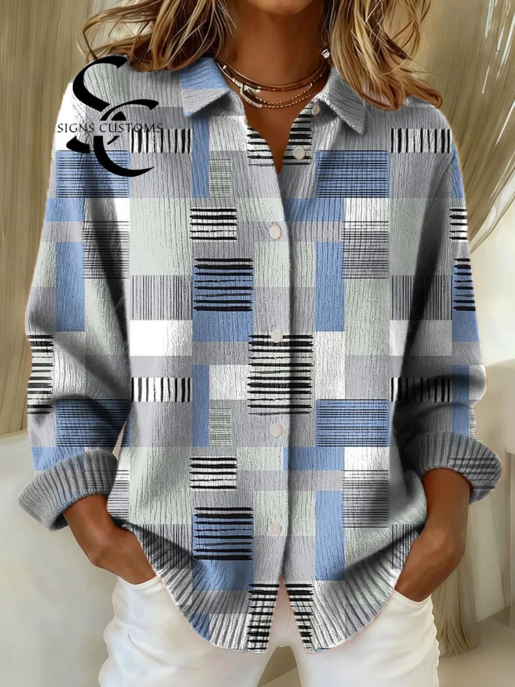 Women's Geometric Pattern Art Print Sweater