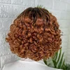 Glueless Wig Black Gradient Light Brown Curly Wig
