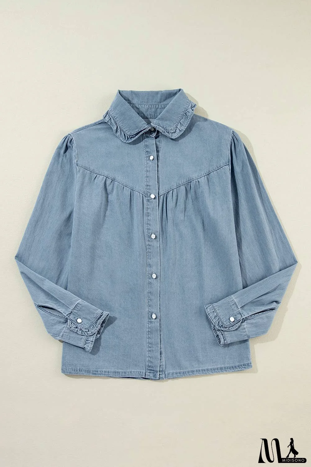 Turn-down Collar Chambray Shirt
