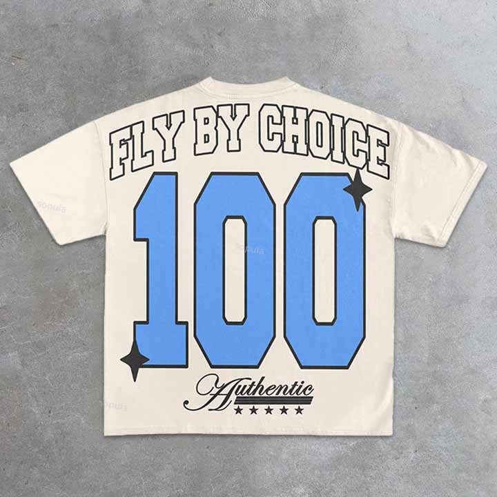 Vintage Fly By Choice Club 100 Graphic 100% Cotton Short Sleeve T-shirt