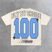 Vintage Fly By Choice Club 100 Graphic 100% Cotton Short Sleeve T-shirt